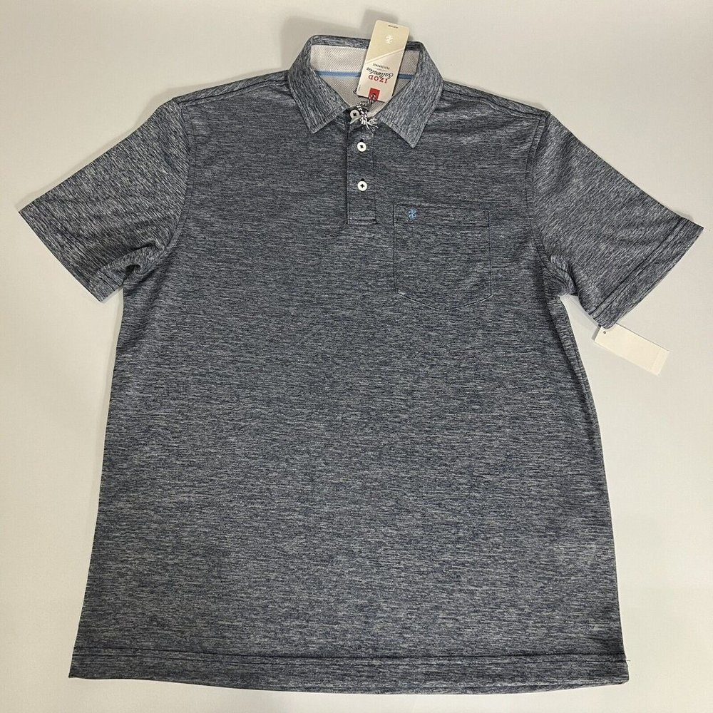 Izod Saltwater Performance Beach Ready Polo Shirt Men's Size Small Blue Depth